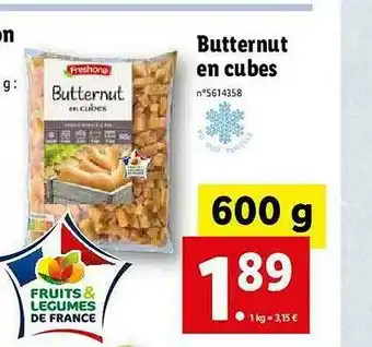Lidl Butternut En Cubes Freshona offre