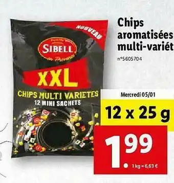 Lidl Chips Aromatisées Multi-variété Sibell offre