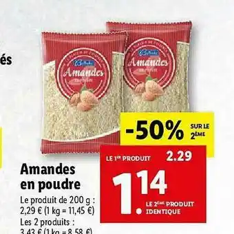 Lidl Amandes En Poudre offre