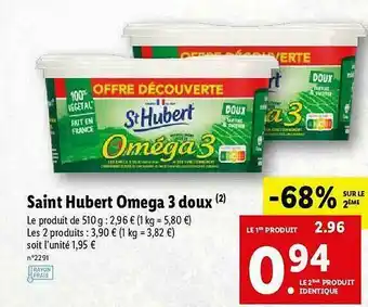 Lidl Saint Hubert Oméga 3 Doux offre