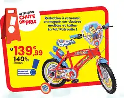 JouéClub Vélo la pat' patrouille 14 pouces offre