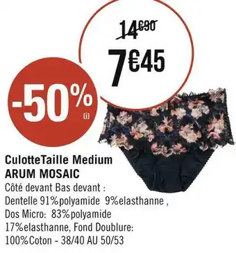 Géant Casino Culotte taille medium arum mosaic offre