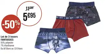 Géant Casino Lot de 3 boxers fantaisies offre
