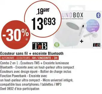 Ecouteur sans fil + enceinte bluetooth