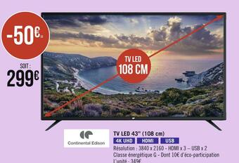 Géant Casino Tv led 43’’ (108 cm) offre