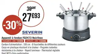 Géant Casino Appareil à fondue f02473 noir/inox offre