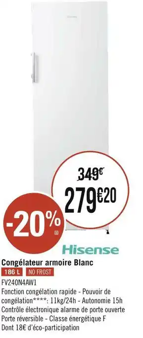 Géant Casino Congélateur armoire blanc offre