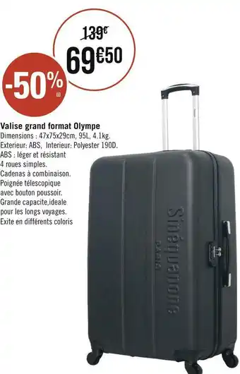 Géant Casino Valise grand format olympe offre