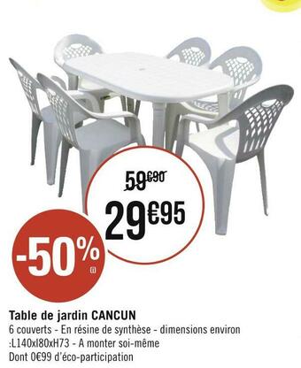 Géant Casino Cancun table de jardin offre