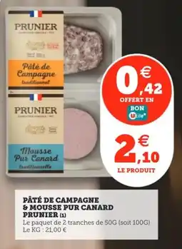 Utile Pâté de campagne & mousse pur canard prunier offre
