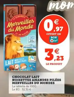 Utile Chocolat lait noisettes amandes pilées merveilles du mondes offre