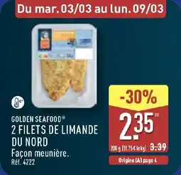 ALDI Golden seafood 2 filets de limande offre