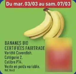 ALDI Bananes bio certifiées fairtrade offre