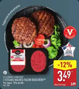 ALDI St-clément le boucher 2 steaks hachés façon bouchère offre