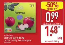 ALDI All seasons compote de pomme offre