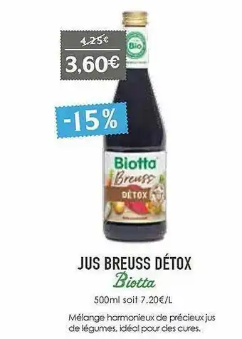 Naturalia Jus Breuss Détox Biotta offre