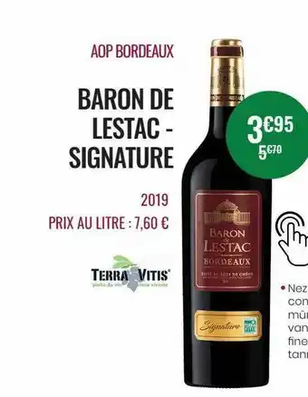 Nicolas Aop Bordeaux Baron De Lestac - Signature offre