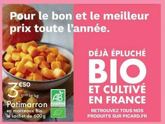 Picard Potimarron En Morceaux Bio offre