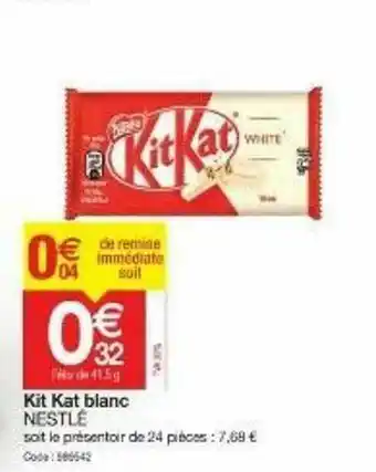 Promocash Kit Kat Blanc Nestlé offre