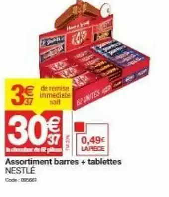 Promocash Assortiment Barres + Tablettes Nestlé offre