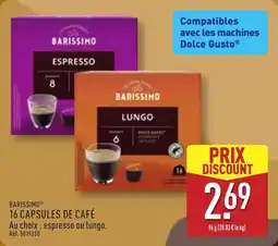 ALDI Barissimo 16 capsules de café offre