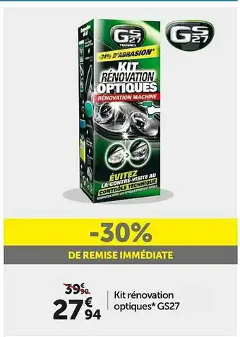 Roady Kit Rénovation Optiques Gs27 offre