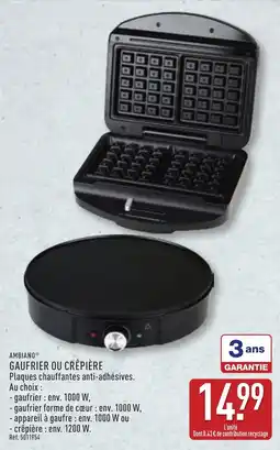 ALDI Ambiano gaufrier ou crêpière offre