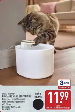 ALDI Cachet & romeo fontaine à eau électrique offre