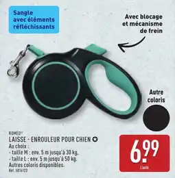 ALDI Roméo laisse enrouleur pour chien offre
