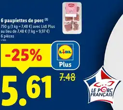 Lidl 6 paupiettes de porc offre