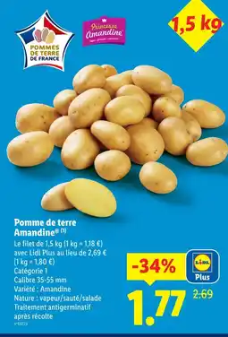 Lidl Pommes de terre amandine offre
