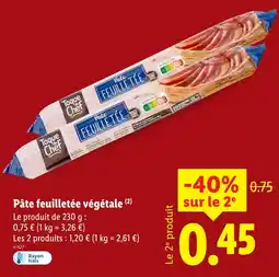 Lidl Toque du chef pâte feuilletée végétale offre
