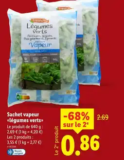 Lidl Freshona sachet vapeur légumes verts offre