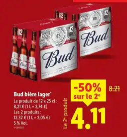 Lidl Bud bière lager offre