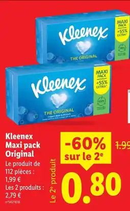 Lidl Kleenex maxi pack original offre