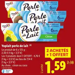 Lidl Yoplait perle de lait citron offre