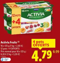 Lidl Danone activia fruits offre
