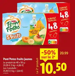Lidl Pom’potes fruits jaunes offre