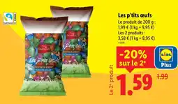 Lidl Favorina les p’tits œufs fourrage au praliné chocolat au lait offre
