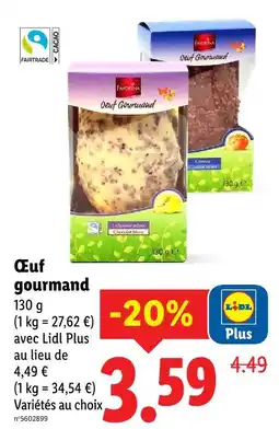 Lidl Favorina œuf gourmand offre