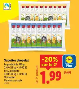 Lidl Sucettes chocolat offre