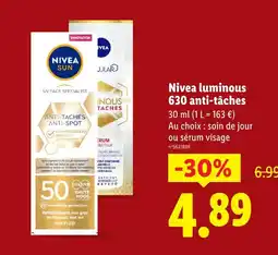 Lidl Nivea luminous 630 anti-taches offre
