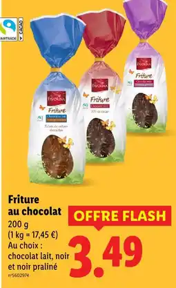 Lidl Favorina friture au chocolat lait offre