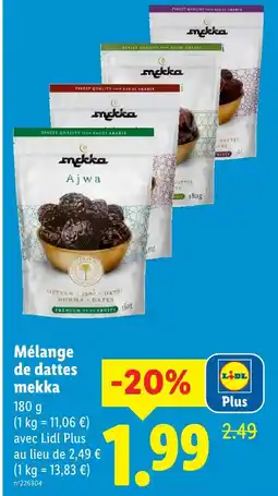 Lidl Mekka mélange de dattes offre
