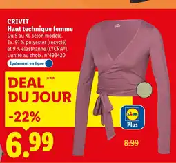 Lidl Crivit haut technique femme offre