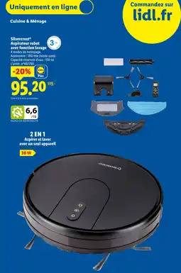 Lidl Silvercrest aspirateur robot avec fonction lavage offre