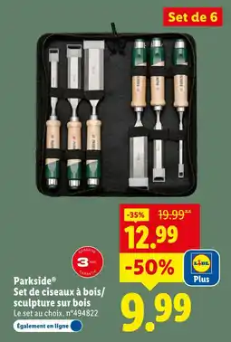 Lidl Parkside set de ciseaux à bois/ sculpture sur bois offre