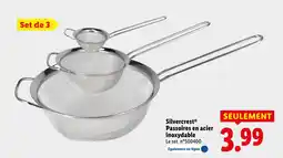 Lidl Silvercrest passoires en acier inoxydable offre