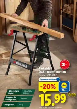 Lidl Parkside établi multifonction offre