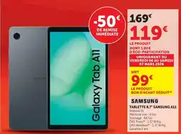 Hyper U Samsung tablette 8,7 galaxy tab a11 offre